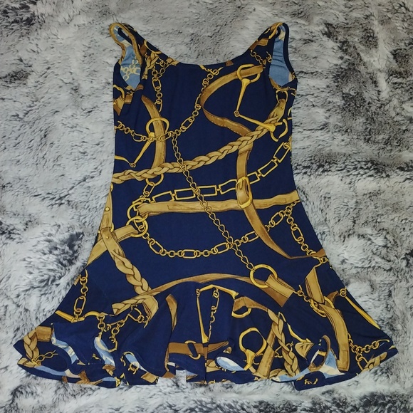 Girls Elysa Suzanne chain stirrup print dress size 8 - Picture 1 of 2